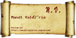 Mandl Valéria névjegykártya
